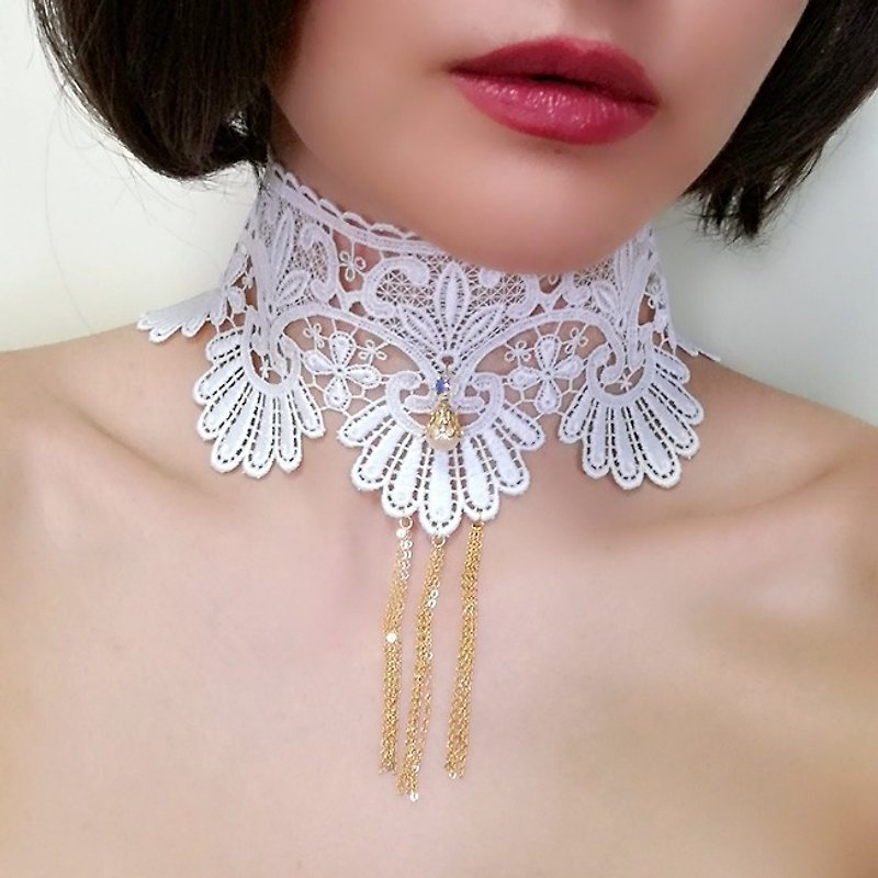 Blessing you Choker SV041 - Chokers - Polyester White