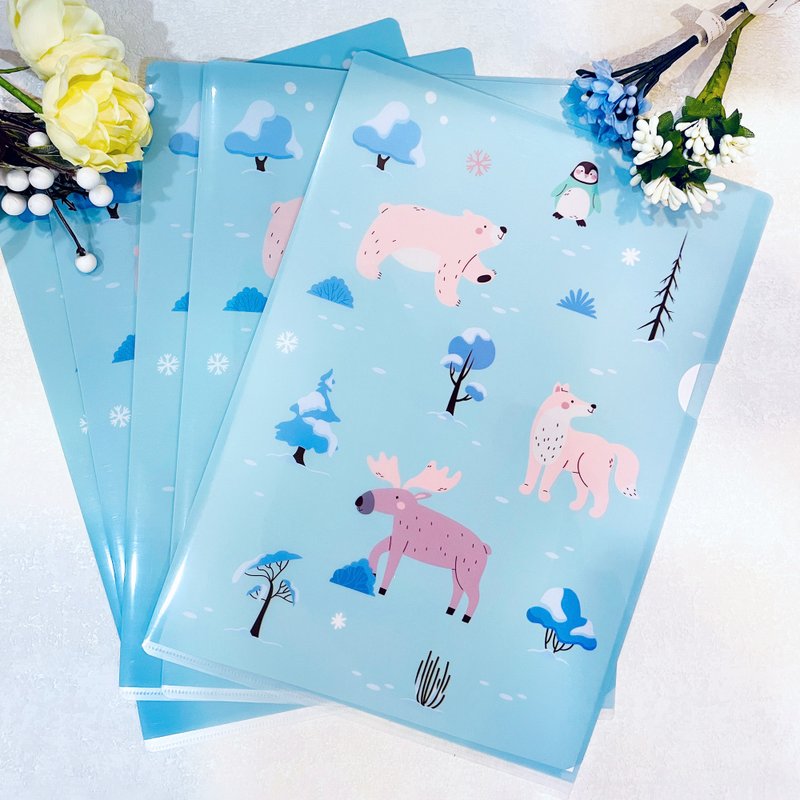 Winter Country--A4 L-shaped 210um transparent PP file folder 5-in/L folder/File folder - แฟ้ม - วัสดุอื่นๆ 