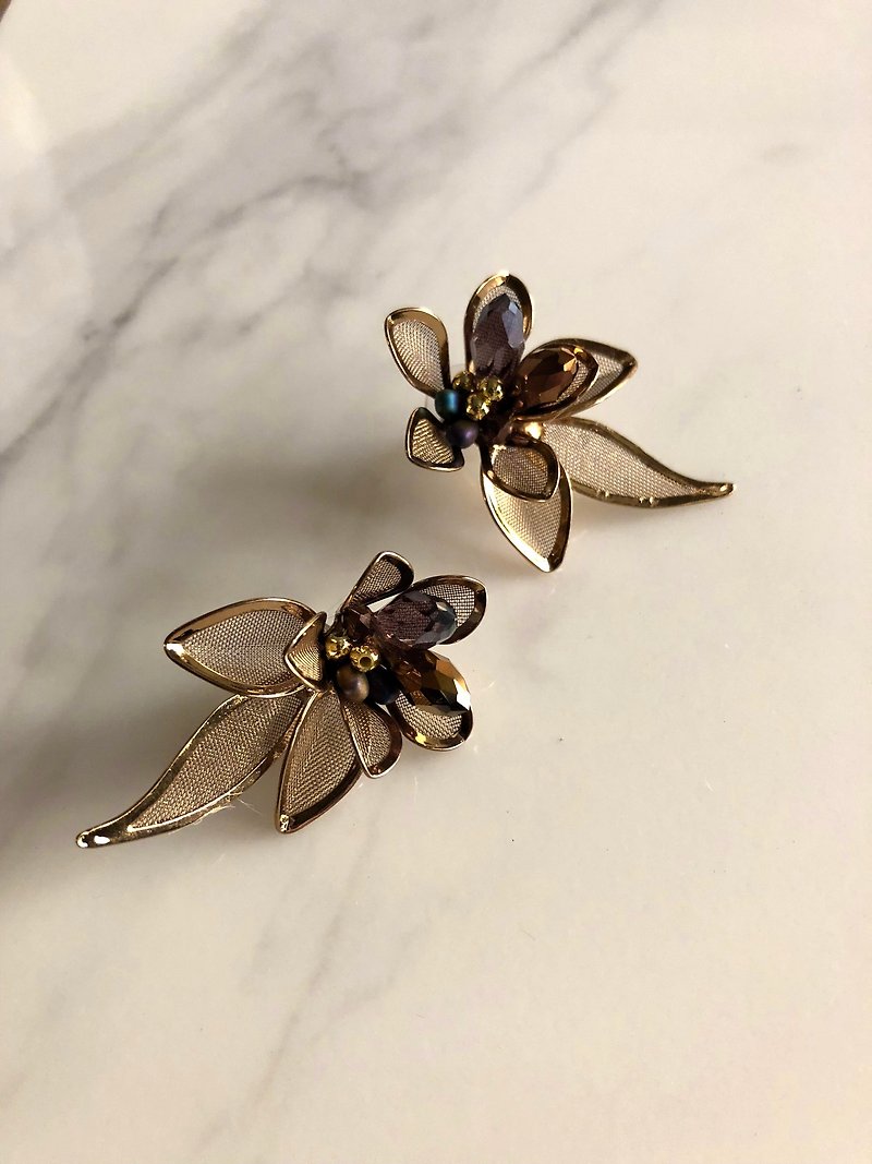 Flower Winter Tour - Double Earrings - Earrings & Clip-ons - Other Metals Gold