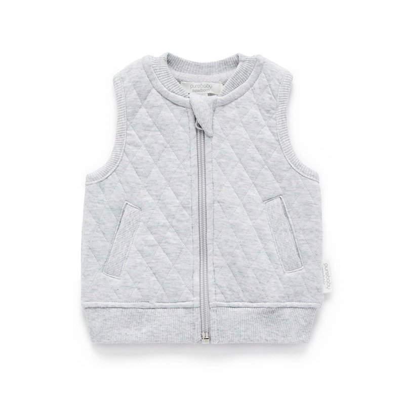 Australian Purebaby organic cotton infant and toddler cotton vest 6M~5T light gray - เสื้อยืด - ผ้าฝ้าย/ผ้าลินิน 