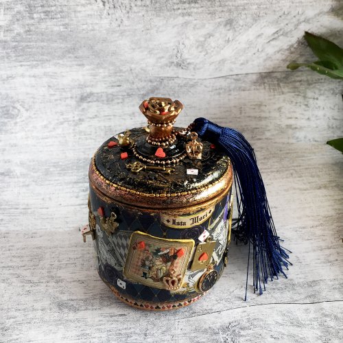 ブルージュエリーボックス、不思議の国のアリスボックス、チェシャ猫 ブルージュエリーボックス、不思議の国のアリスボックス、チェシャ猫