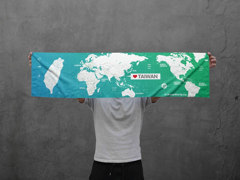 Make World Map Manufacturing Sports Towel (Graduated Taiwan) - Towels - Polyester 