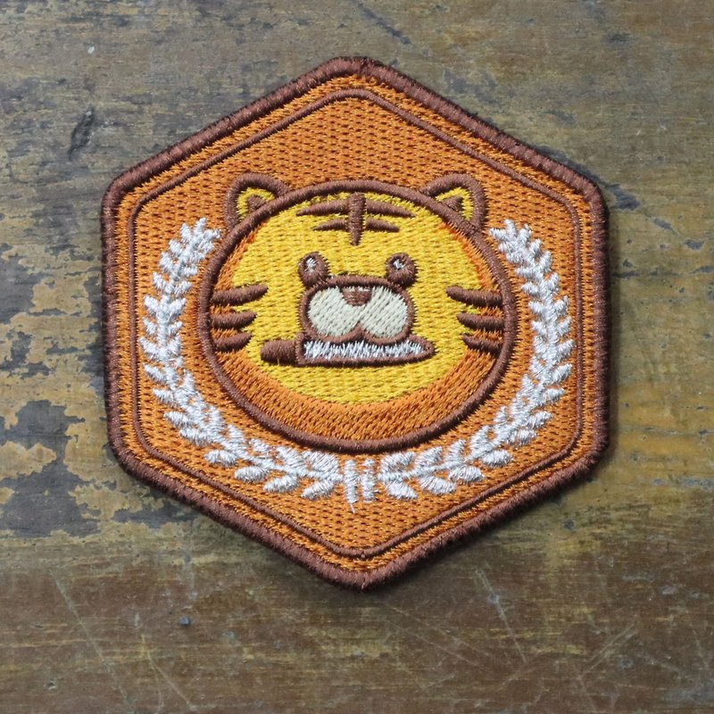 Thai Ranger Tiger Embroidery Patch - 貼紙 - 繡線 橘色