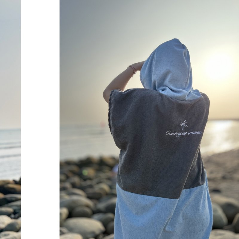 Chill Blue surf diving hooded towel - อื่นๆ - เส้นใยสังเคราะห์ สีเทา