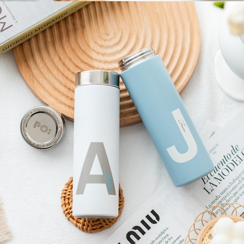 [Letter Printed Name Cup] Feather Thermos Cup 240ml Ultra-Light Thermos Bottle (Customized English Name) Customized - Cups - Stainless Steel Multicolor