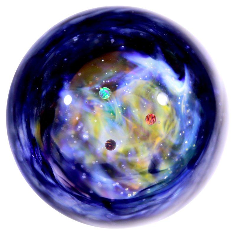 48mm 兩面星雲宇宙玻璃球擺設 no.M257 - 擺飾/家飾品 - 玻璃 黑色