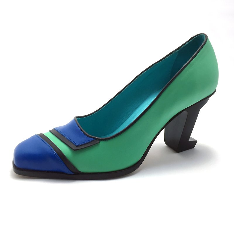 Geometria (Blue) - รองเท้าหนังผู้หญิง - หนังแท้ หลากหลายสี