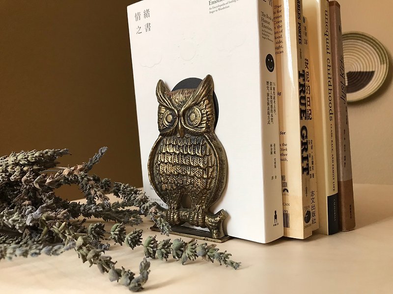 Early/Owl Copper Bookend - ชั้นวางหนังสือ - ทองแดงทองเหลือง สีทอง