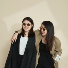 小漁鏡-回收漁網太陽眼鏡│Round-成人款/夕陽橘