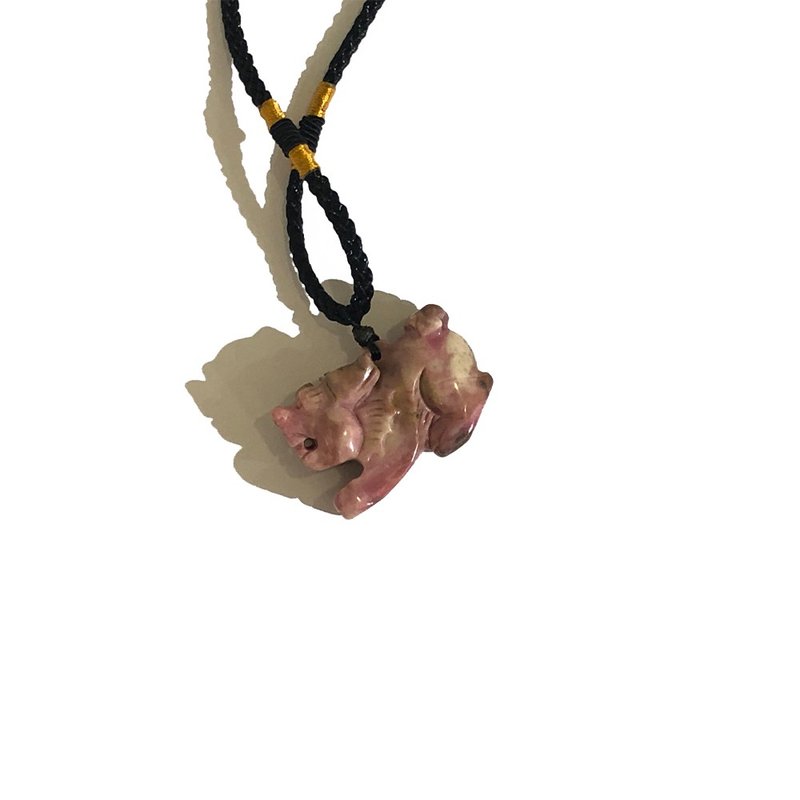 【ARTFINITY大藝石代】玫瑰石 貔貅 項鍊 - 項鍊 - 石頭 多色