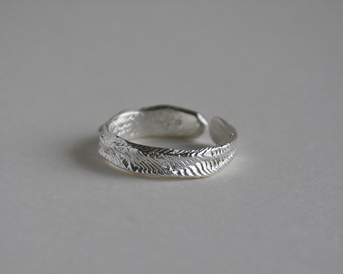 S-JEWELRY首飾店 925銀手工自然肌理純銀開口戒指