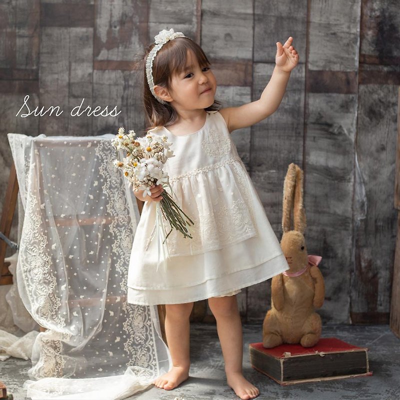 【日本Amorosa Mamma有機棉】嬰童蕾絲洋裝-王冠 - 童裝禮服 - 棉．麻 