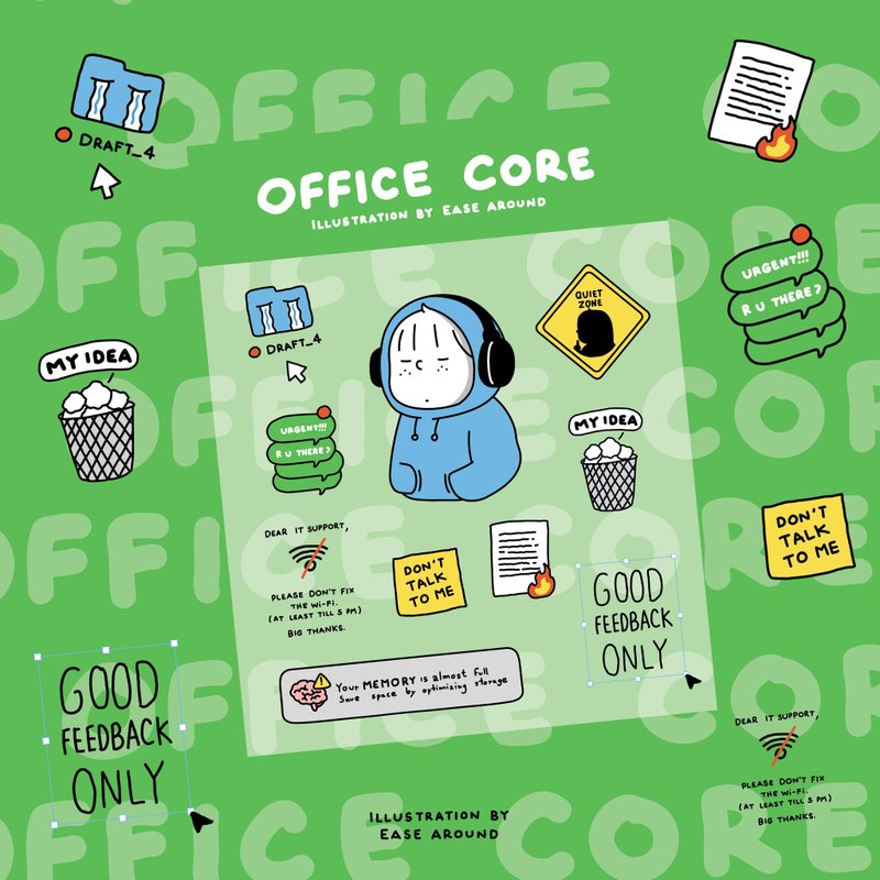 STICKER - OFFICE CORE - 貼紙 - 紙 綠色
