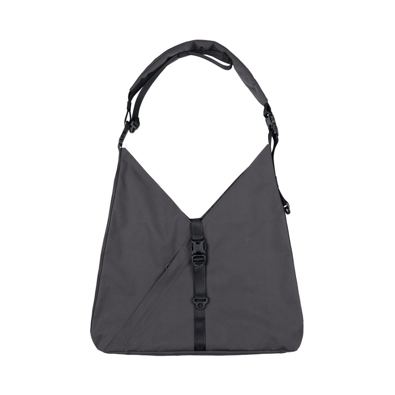oqLiq Azuma Double Bag - Black - กระเป๋าแมสเซนเจอร์ - ไฟเบอร์อื่นๆ สีเทา