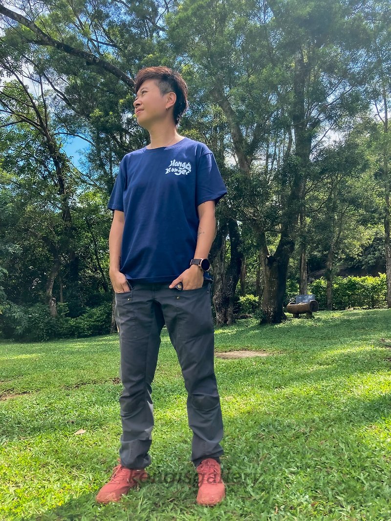香港街道Tee - 中性衛衣/T 恤 - 棉．麻 藍色