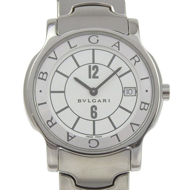 【日本直送】ブルガリ BVLGARI ソロテンポ 腕時計 ST35S SS クオーツ アナログ表示 ホワイト文字盤 ユニセックス【中古】 - 女錶 - 不鏽鋼 白色