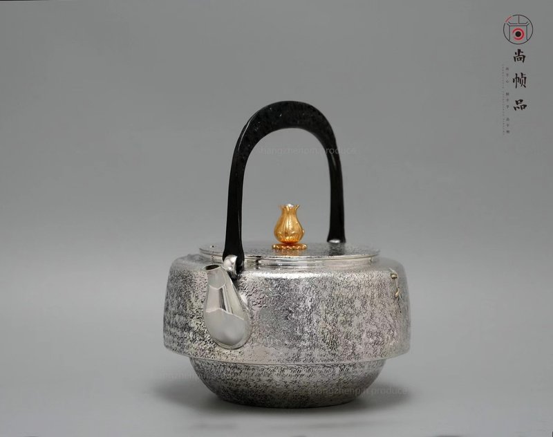 尚幀品 萬代屋形銀壺 純銀純銀9999純手工 純銀湯沸 - 茶壺/茶杯/茶具 - 純銀 