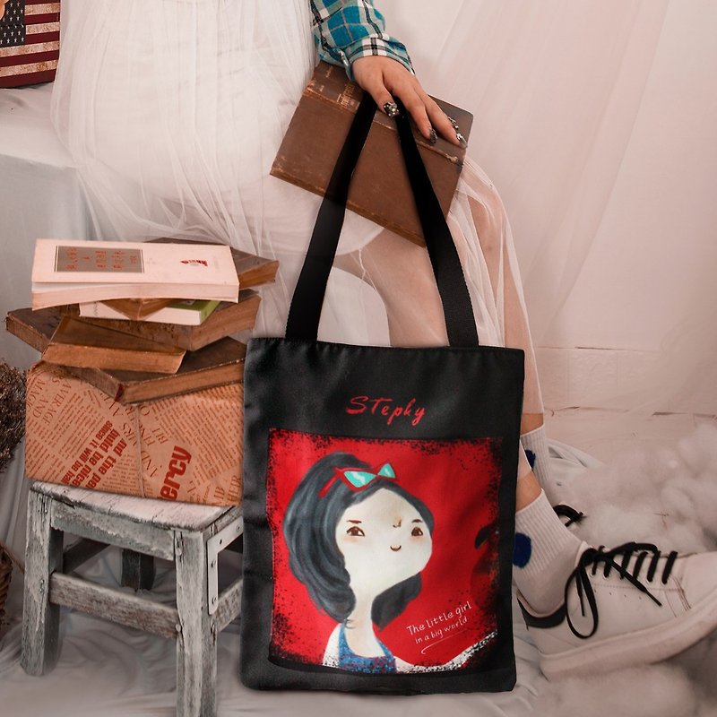 stephy Guoguo Fashion Sister Canvas Zipper Canvas Bag Hand-painted Style / Shopping Bag / Shoulder Bag - Handbags & Totes - Cotton & Hemp 