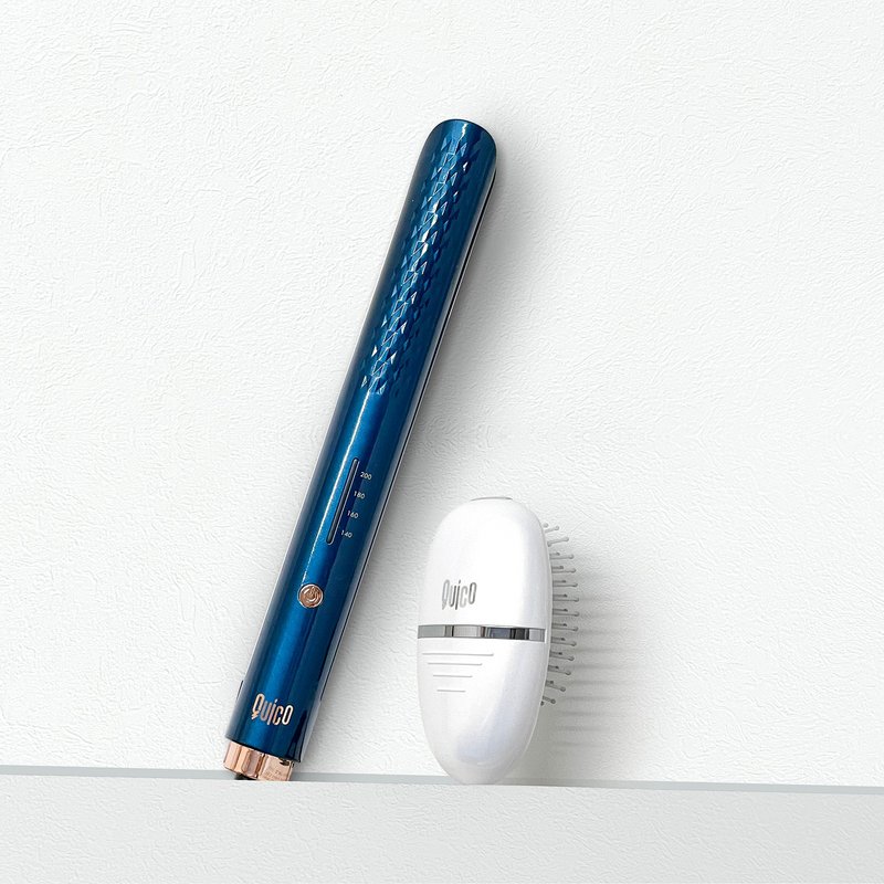 Quico - 輕巧造型器 (寶石藍) + 負離子梳 (珍珠白) 優惠套裝 - 其他小家電 - 塑膠 