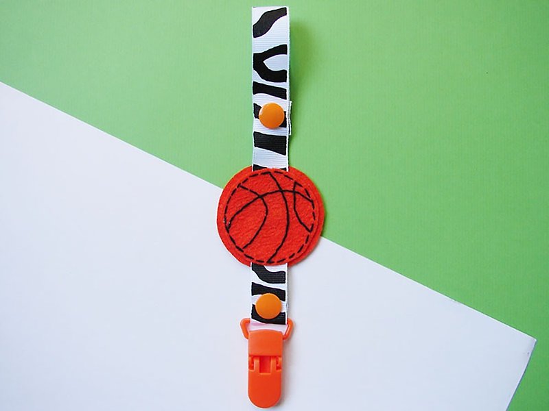 Cheerful baby pacifier chain pacifier clip anti-drop chain can be changed to vanilla pacifier using basketball - ขวดนม/จุกนม - ไฟเบอร์อื่นๆ 