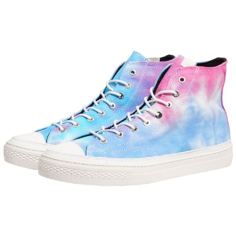 Fashion Tie Dye Gradient Canvas Shoes High Top Classic Couple Casual Shoes - รองเท้าลำลองผู้ชาย - ผ้าฝ้าย/ผ้าลินิน หลากหลายสี