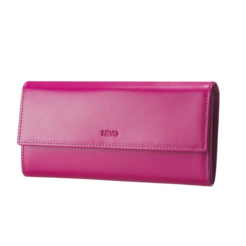 【LIEVO】GRACE - Genuine leather long clip_deep cherry red - Wallets - Genuine Leather Pink