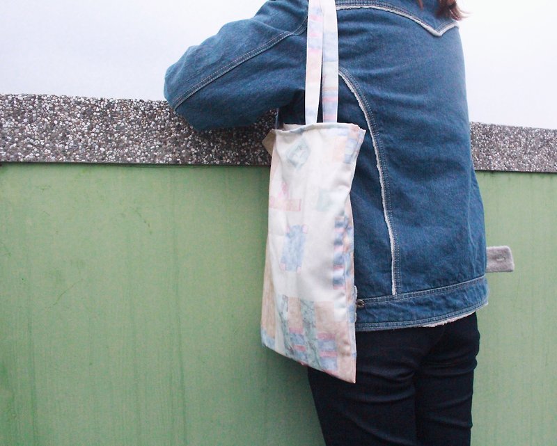 Bubble bag - กระเป๋าแมสเซนเจอร์ - ผ้าฝ้าย/ผ้าลินิน ขาว