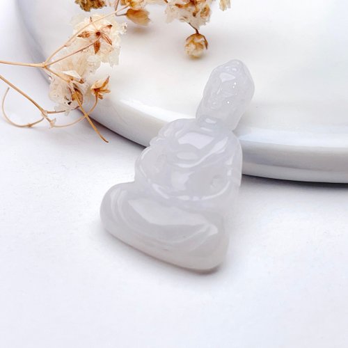 瓔珞珠寶盒 E.L.Jewelry Box 冰糯種翡翠釋迦摩尼佛吊飾 | 天然緬甸玉翡翠A貨