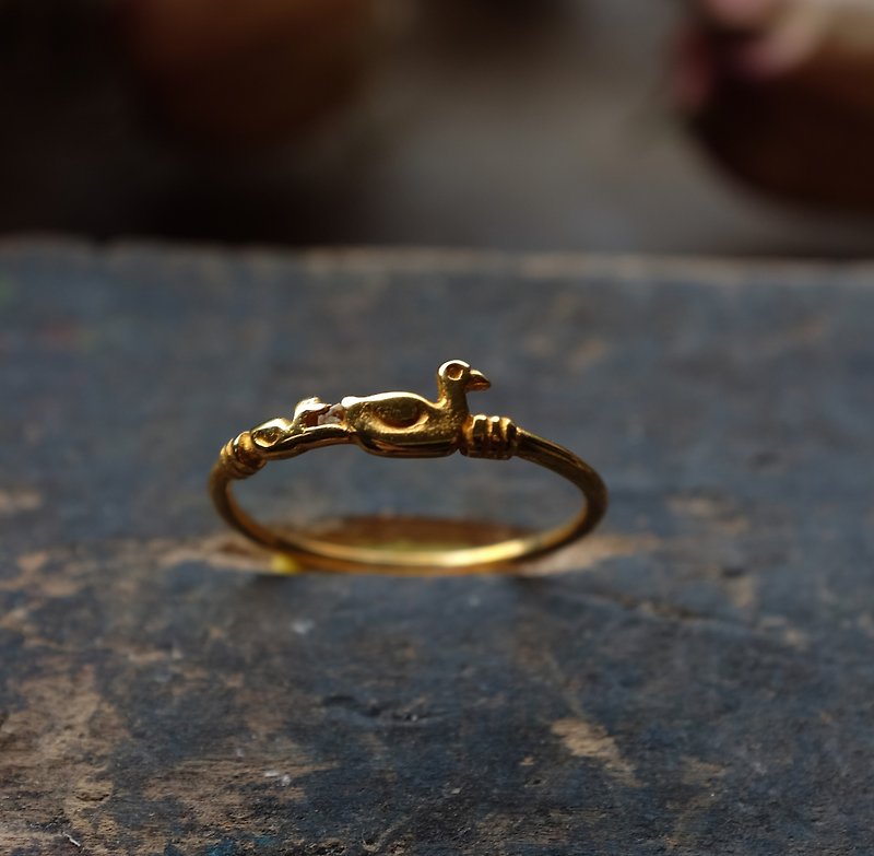 Vintage Gold-plated Ring-Birds - แหวนทั่วไป - ทองแดงทองเหลือง 