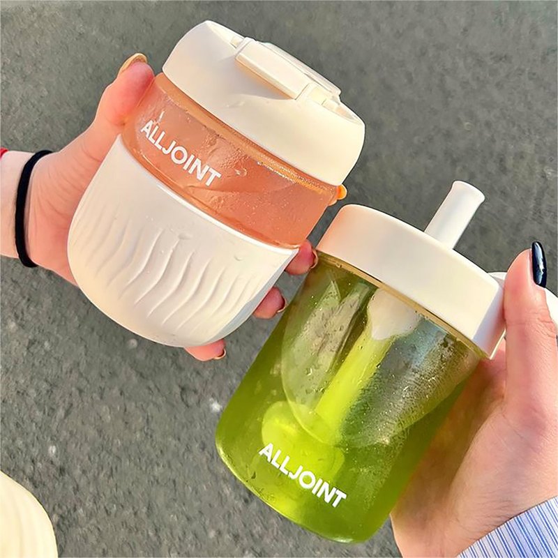 【Free shipping】alljoint glass water cup coffee straw cup - Cups - Other Materials 