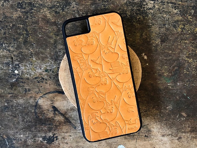MOOMINx港產皮革 姆明 手機殻 材料包 iPhone 正式授權 嚕嚕米 - 皮革 - 真皮 橘色