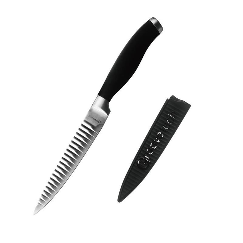 【Groovetech】GT空氣刀 全球同步款 13cm 萬用刀 (含刀套) - 廚具 - 不鏽鋼 灰色