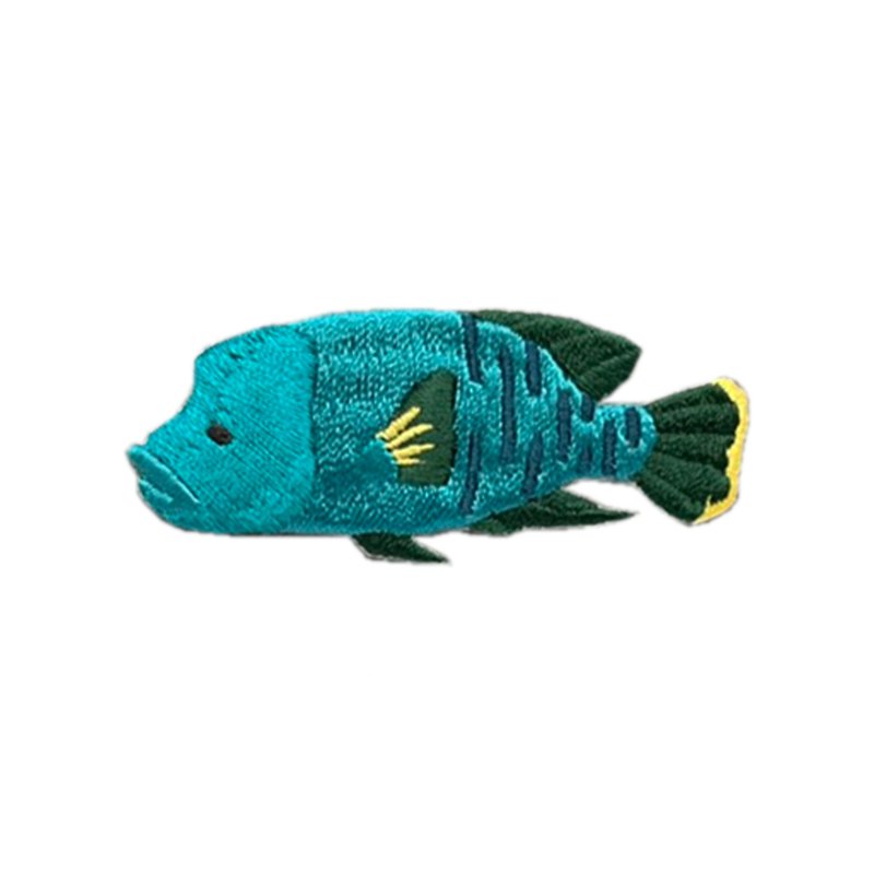 Novigo Endangered species of animal ironing embroidery / curvy lip fish - เข็มกลัด/พิน - งานปัก 