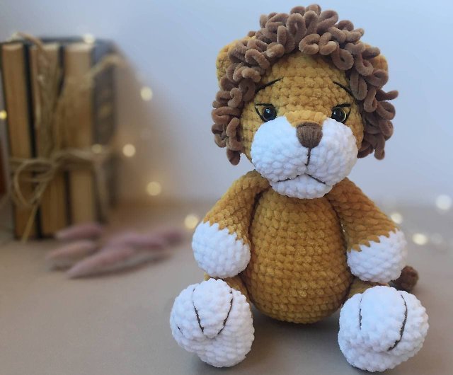 かぎ針編みのライオン柄、あみぐるみのかぎ針編み柄の獅子 - ショップ