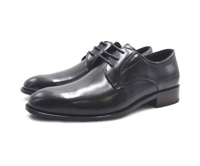 PQ plain strap wood heel derby shoes for men black Shop Milano Shoes Men s Leather Shoes Pinkoi