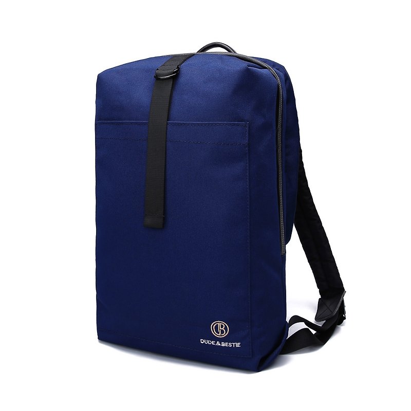 DB 四方形 簡單設計 輕巧 後背包 旅行包 電腦包 - Hull 深藍色 - 後背包/書包 - 尼龍 藍色
