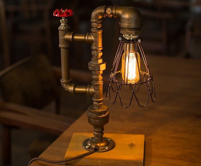 Bedside Lamp Edison Melting Candle, Industrial Pipe Standing Lamp