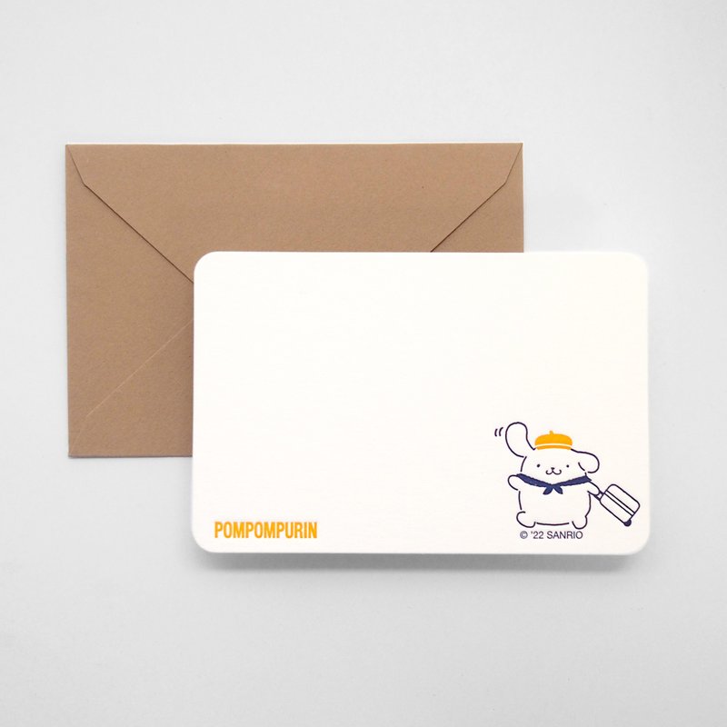 Sanrio letterpress mini card -  PomPomPurin - การ์ด/โปสการ์ด - กระดาษ สีกากี