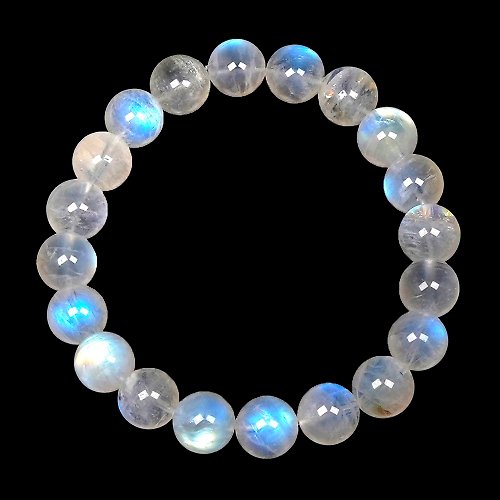 正佳珠寶 Gemsrich Jewelry 【正佳珠寶】藍月光石 頂級透質藍 9.8-10.2mm 藍月光石手珠