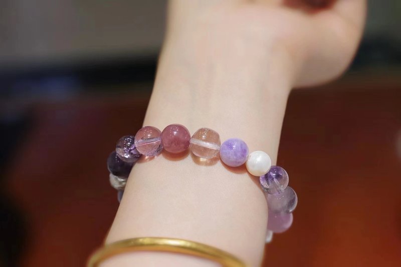 Excellent product. Purple colored Gemstone bracelet A-20240604-101. Life Spirit Number 7/8/9 - สร้อยข้อมือ - เครื่องเพชรพลอย 