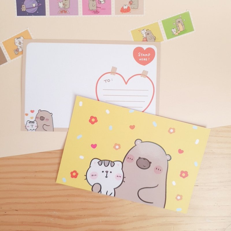 Postcard : Love story - Yellow Flower - Cards & Postcards - Paper Yellow