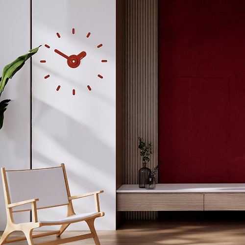 ontime On-Time Wall Clock Peel and Stick V1M Cherry Red 48-60 Cm.