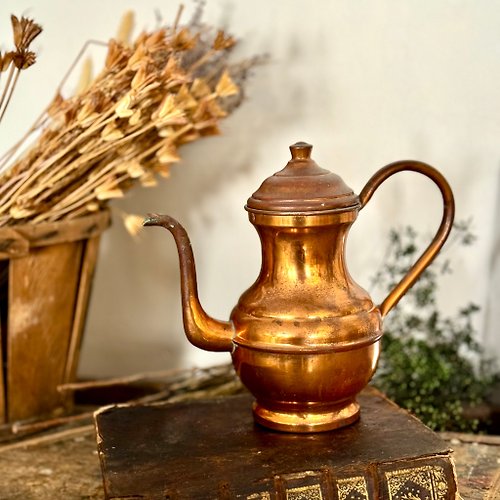 JSVS 古董家飾選物店 30974法國古董紅銅咖啡壺
