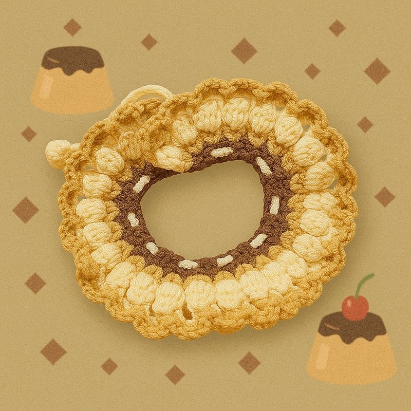 焦糖布丁鉤織寵物圍脖 - 寵物衣服 - 其他材質 
