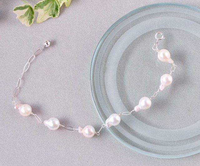 SV(スターリングシルバー)/アコヤバロック本真珠・Swingブレスレット