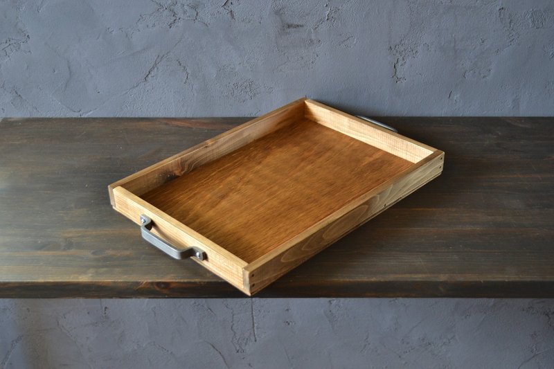 0310mito 日本檜木咖啡托盤 L尺寸 銀色鑄鐵 - 其他家具 - 木頭 咖啡色