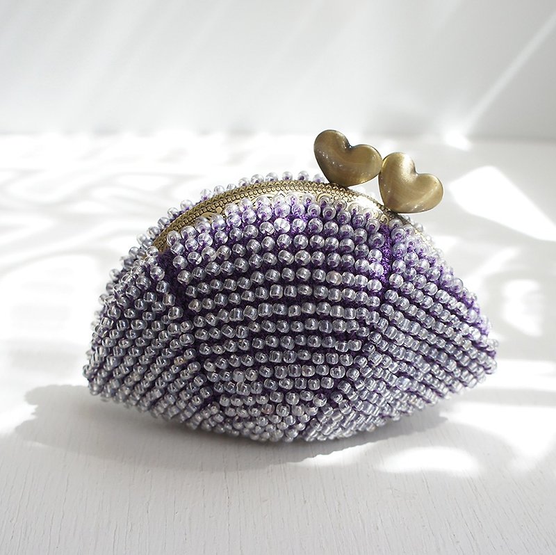 Ba-ba handmade Beads crochet coinpurse No.668 - กระเป๋าใส่เหรียญ - วัสดุอื่นๆ สีม่วง