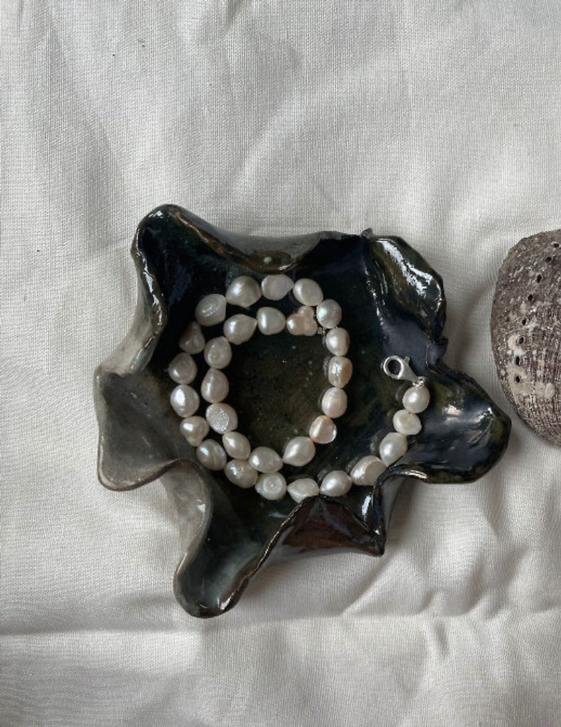 Baroque pearl necklace, pearl silver choker, freshwater pearl choker, sterling s - Necklaces - Pearl White