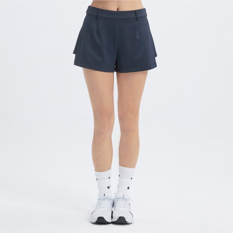 SPORTSWEAR-打褶短褲-丈青 - 女短褲/五分褲 - 聚酯纖維 藍色