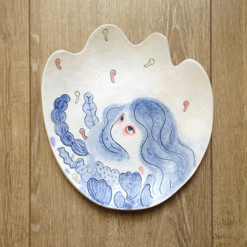 ┇eyesQu ┇ hand pinch pottery ┇ rhythm feeling - Small Plates & Saucers - Pottery 